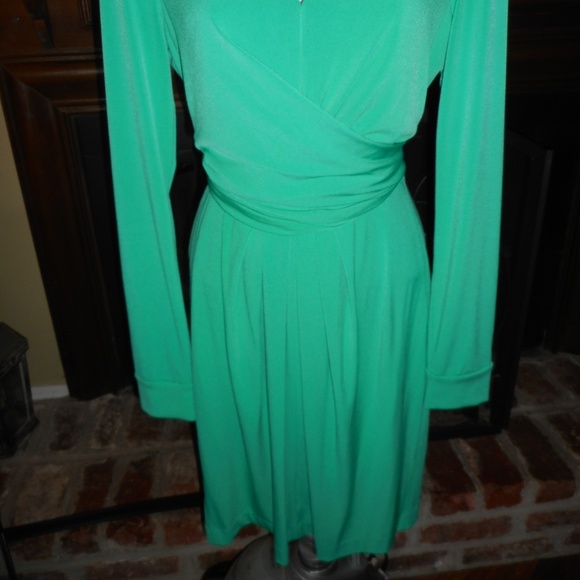 Vince Camuto mint green faux wrap long sleeve dress, 6 - Picture 9 of 12